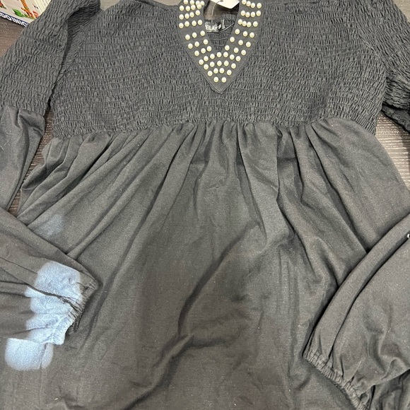 SHEILAY Women’s XL Fancy Black Shirt NEW - Picture 2 of 7